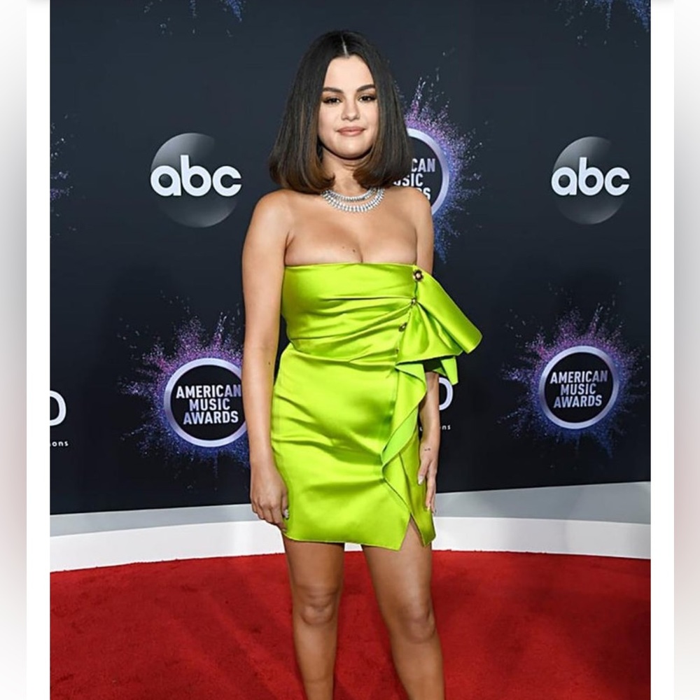 Versace lime Green mini dress